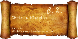 Chriszt Klaudia névjegykártya